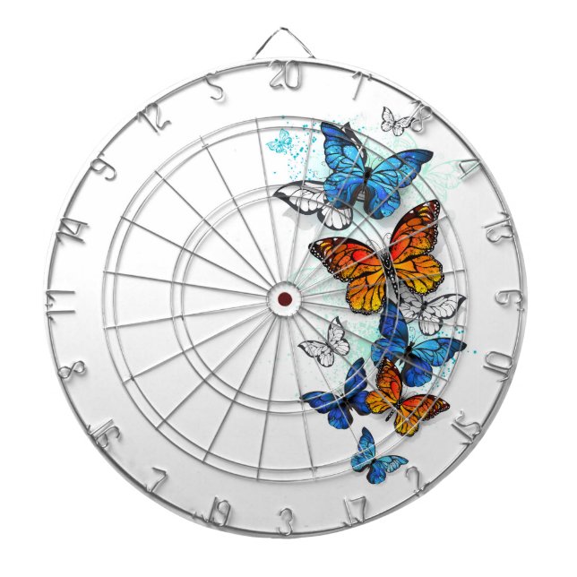 Tabla Dardos Borboletas voadoras Morpho e Monarca (Frente)