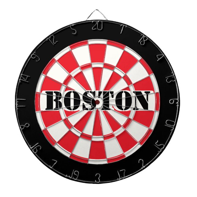Tabla Dardos BOSTON Vermelho Preto e Branco (Frente)