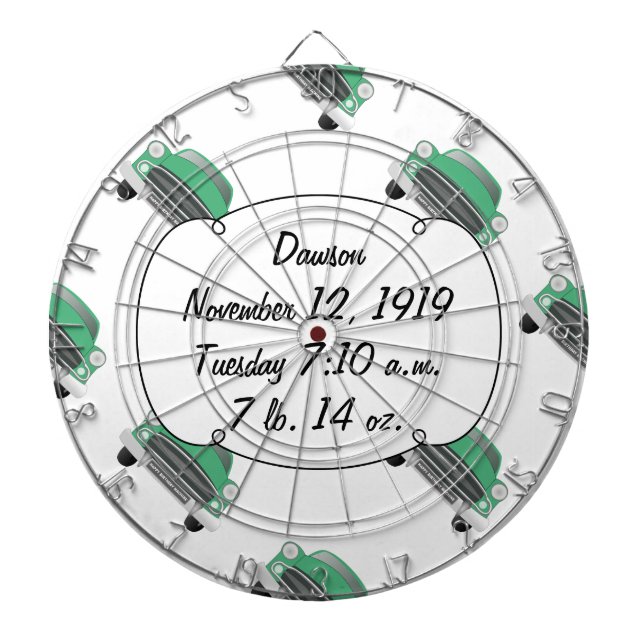 Tabla Dardos Boys Room Classic Car Oferece Doces Verdes (Frente)