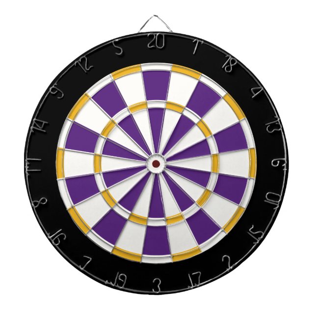 Tabla Dardos Branco, Dourado, Roxo e Preto (Frente)