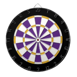 Tabla Dardos Branco, ouro, roxo, e preto