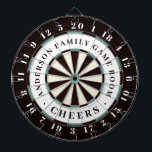 Tabla Dardos Branco preto e azul | Monograma da Sala de Jogo da<br><div class="desc">Você está procurando um presente único para o pai em sua vida? Este ano, dê-lhe um presente do Dia do Pai que irá explodir as suas meias. Este dartboard de nome de família é perfeito!!! Estes são presentes do Dia do Pai que são perfeitos para fãs desportivos, mas, além disso,...</div>