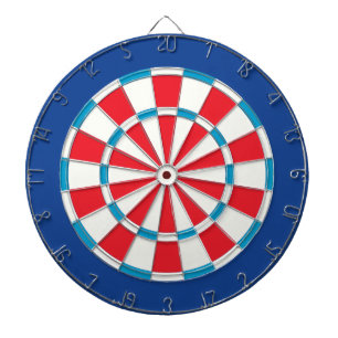Tabla Dardos Branco vermelho e azul americanos