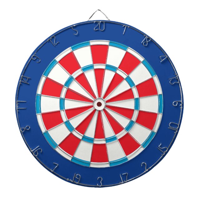 Tabla Dardos Branco vermelho e azul americanos (Frente)