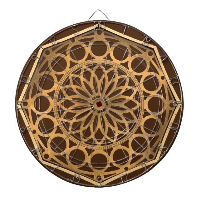 Tabla Dardos Bronze decorado e artesanal, muito elegante (Frente)