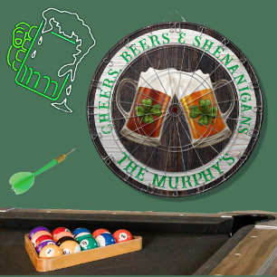 Tabla Dardos Brown Rustic Wood Cheers Shenanigans Irish