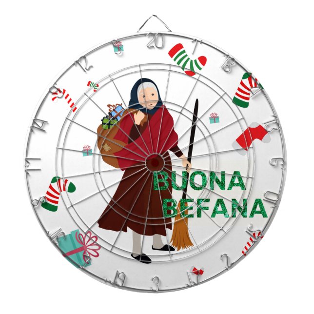 Tabla Dardos bruxa de natal buona Befana (Frente)