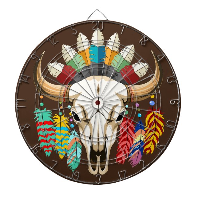Tabla Dardos Buffalo Skull Native American Emblem (Frente)