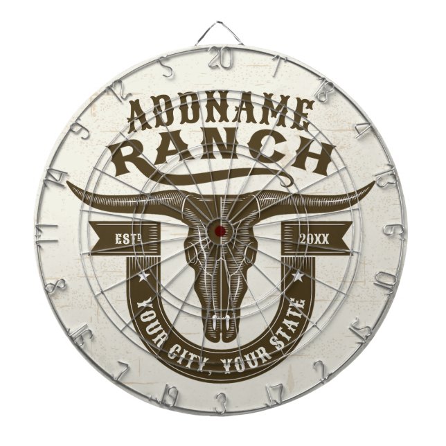 Tabla Dardos Bull Steer Skull Western Ranch (Frente)