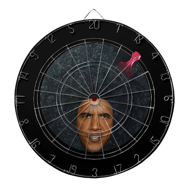 Tabla Dardos Bullseye do "perfil" do presidente Barack Obama (Frente)