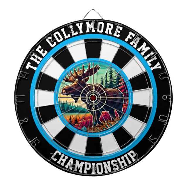 Tabla Dardos Bullseye Moose in Forest Art (Frente)