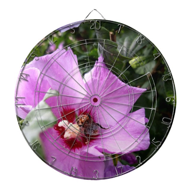 Tabla Dardos Bumblebee na Flor de Hibiscus (Frente)