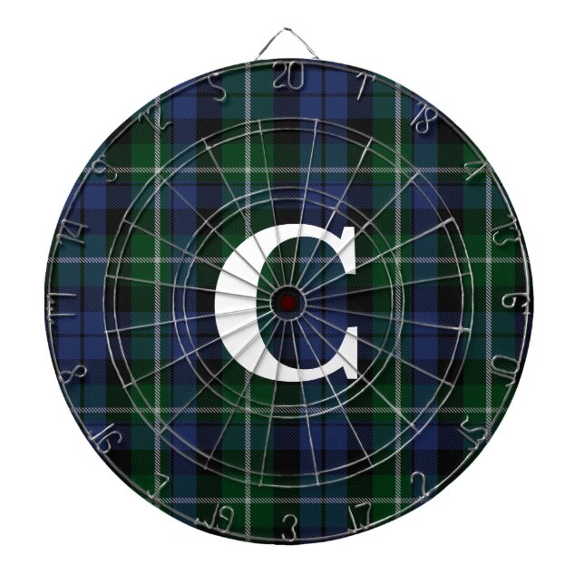 Tabla Dardos Campbell Tartan Xadrez Monogrammed (Frente)