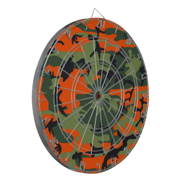 Tabla Dardos Camuflagem Laranja e Verde, Militar, Exército (Frente Esquerda)