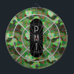 Tabla Dardos Camuflagem Personalizada<br><div class="desc">Aqui está uma maneira divertida de expressar seu estilo pessoal. Design tem um visual moderno de camuflagem. Você pode personalizar o conselho com seu monograma,  letras ou números desejados. Use a modelo para criar seu próprio conselho de dardo personalizado.</div>