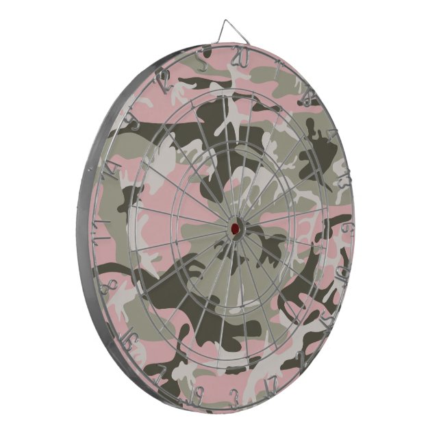 Tabla Dardos Camuflagem Rosa e Verde, Militar, Exército (Frente Esquerda)