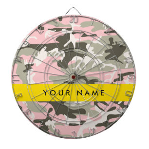 Tabla Dardos Camuflagem rosa e verde Seu nome personaliza