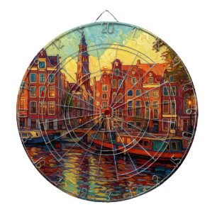 Tabla Dardos Canal Amsterdã guarda estilo van Gogh