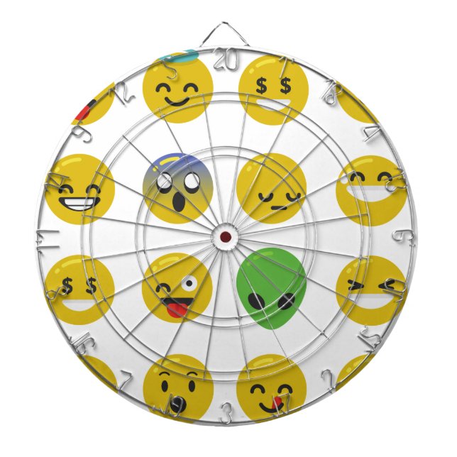 Tabla Dardos Cara feliz Emoji (Frente)