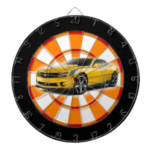 Tabla Dardos Carro de esportes amarelo e preto
