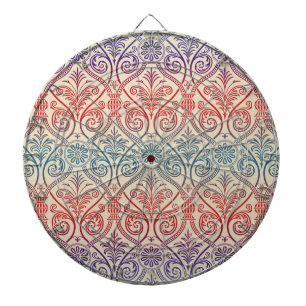 Tabla Dardos Carteira Vintage Damask - vermelho violeta azul