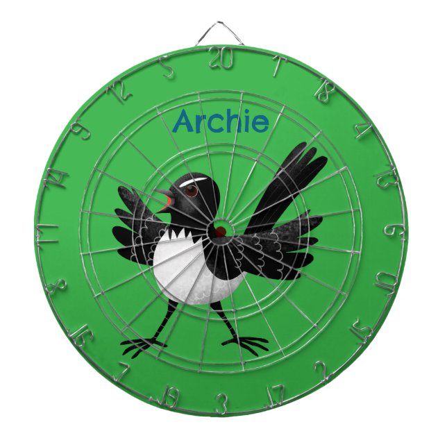 Tabla Dardos Cartoon australiano Willie Wagtail personalizado (Frente)