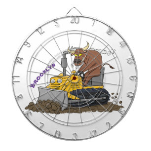 Tabla Dardos Cartoon buldozer engraçado