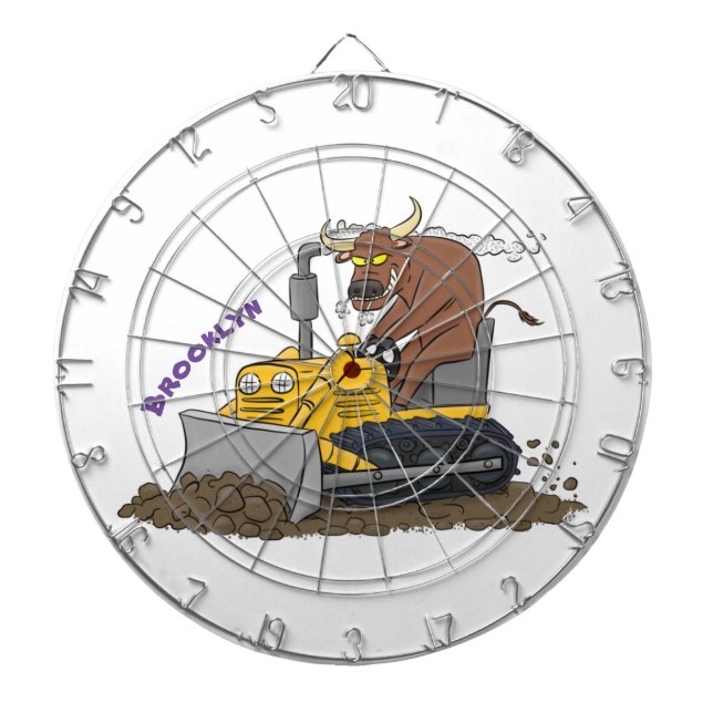 Tabla Dardos Cartoon buldozer engraçado (Frente)