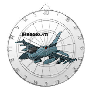 Tabla Dardos Cartoon de avião de combate militar