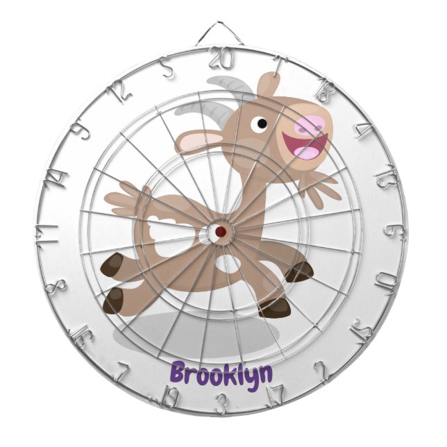 Tabla Dardos Cartoon de cabra feliz e bonito (Frente)