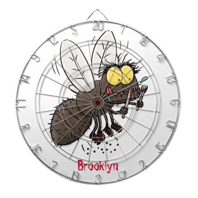 Tabla Dardos Cartoon de insetos com mosca espinhenta (Frente)