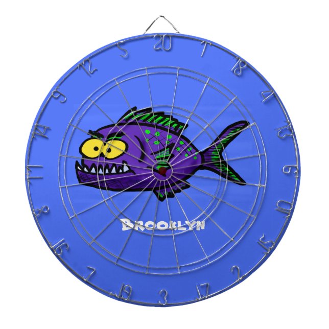 Tabla Dardos Cartoon de peixe Piranha (Frente)