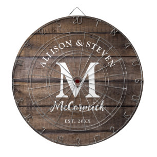 Tabla Dardos Casamento Rustic Barn Wood Newlyweds Personalizado