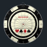 Tabla Dardos Casino Poker Chip Black Off-White Vegas<br><div class="desc">Este conselho branco e preto de poker chip estilo dart faria um presente fantástico para você mesmo ou para a pessoa que ama o casino em sua vida. Personalize o design com um nome.</div>