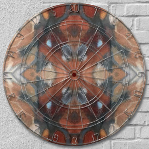 Tabla Dardos Castanho-bege-cinza-cor-de-laranja-abstrato