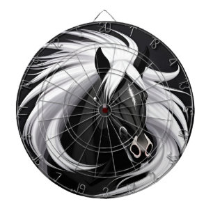 Tabla Dardos Cavalo Preto Magnífico