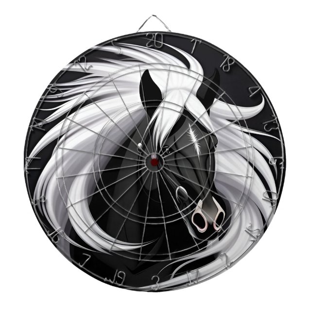 Tabla Dardos Cavalo Preto Magnífico (Frente)