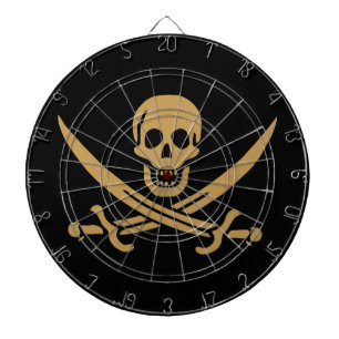 Tabla Dardos Caveira e Cutelo de Ouro Asteca Pirata Calico Jack