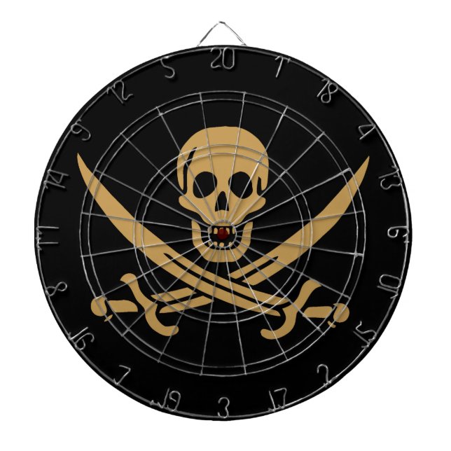 Tabla Dardos Caveira e Cutelo de Ouro Asteca Pirata Calico Jack (Frente)