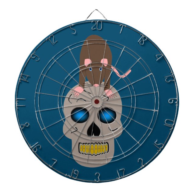 Tabla Dardos Caveira Gótica e Halloween Rato (Frente)
