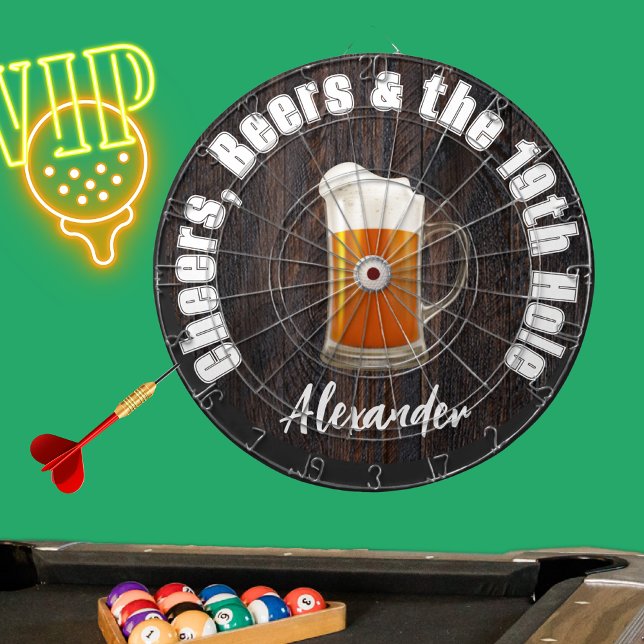 Tabla Dardos Cervejas e a madeira do 19º Buraco Golfe (Criador carregado)