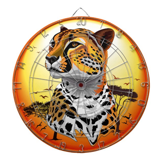 Tabla Dardos Cheetah African Feline Wild Animal (Frente)