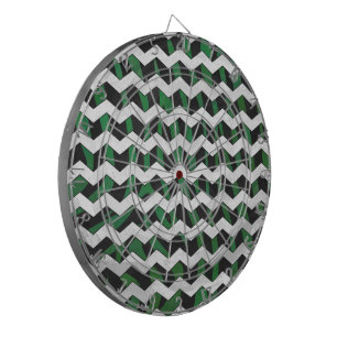 Tabla Dardos Chevron Zebra Black e Green Impressão