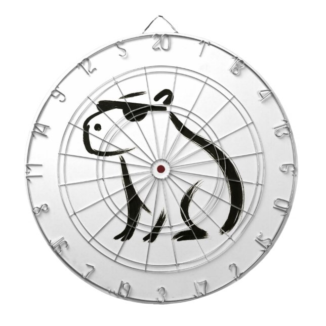 Tabla Dardos Chill Capybara - Design de Pincel de Tinta (Frente)