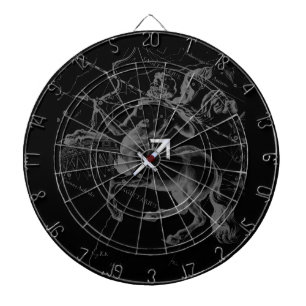 Tabla Dardos Chrome Style Sagittarius Sinal de Zodíaco em Heve