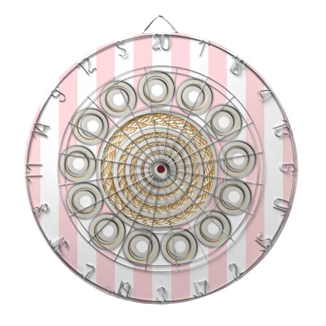 Tabla Dardos Circular de corda branca cor-de-rosa-prancha (Frente)