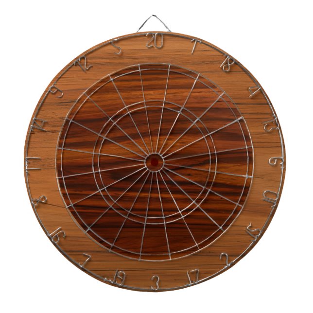 Tabla Dardos Círculos de textura de madeira castanha (Frente)