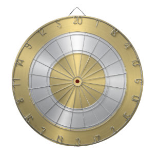 Tabla Dardos Círculos Dourados e Prateados metálicos