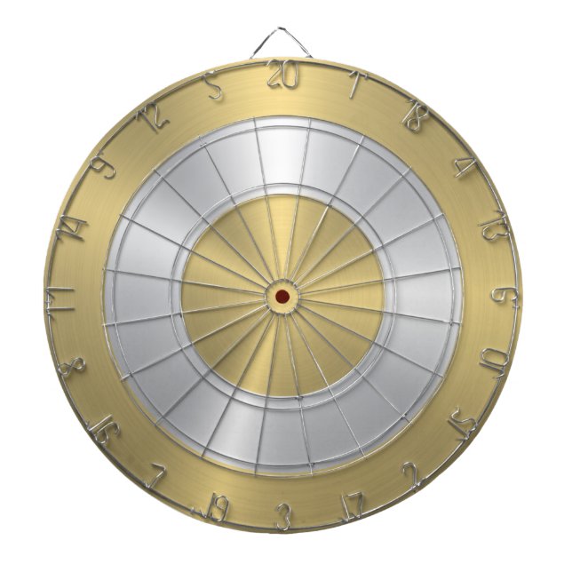 Tabla Dardos Círculos Dourados e Prateados metálicos (Frente)