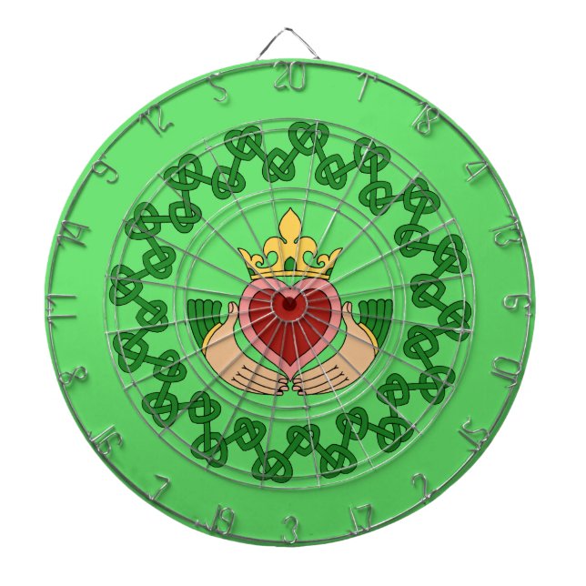 Tabla Dardos Claddagh e Green Knotwork (Frente)